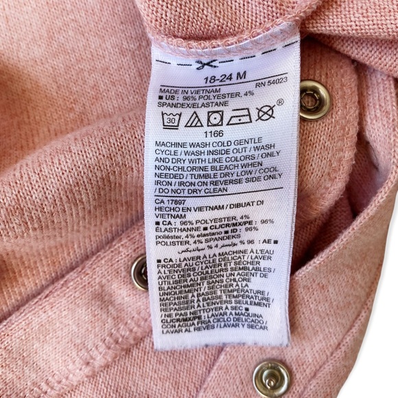 Old Navy Baby 18-24M Pink Knit Henley Snap Romper Jumpsuit - Picture 6 of 6